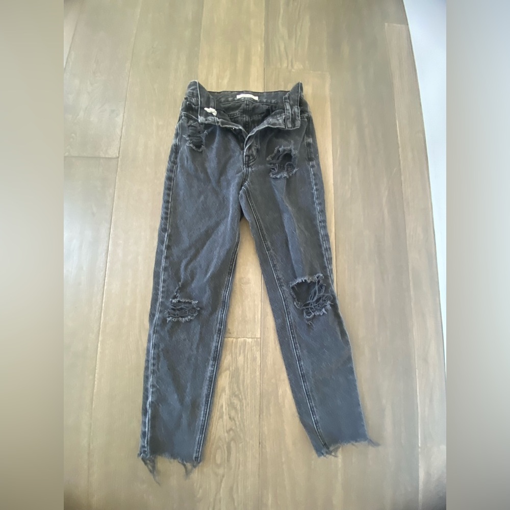 PacSun ripped high waisted straight leg jean